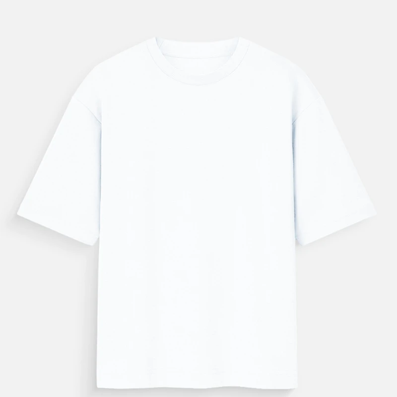 White 180 GSM Plain Oversized Round Neck T-Shirt - Unisex