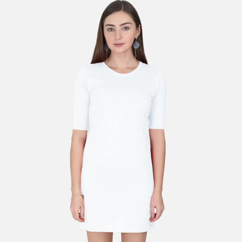 White Plain Women T-Shirt Dress