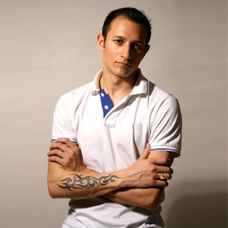 White With Royal Blue Plain Tipping Collar Polo T-shirt - 100% Cotton Unisex - 260 GSM product image