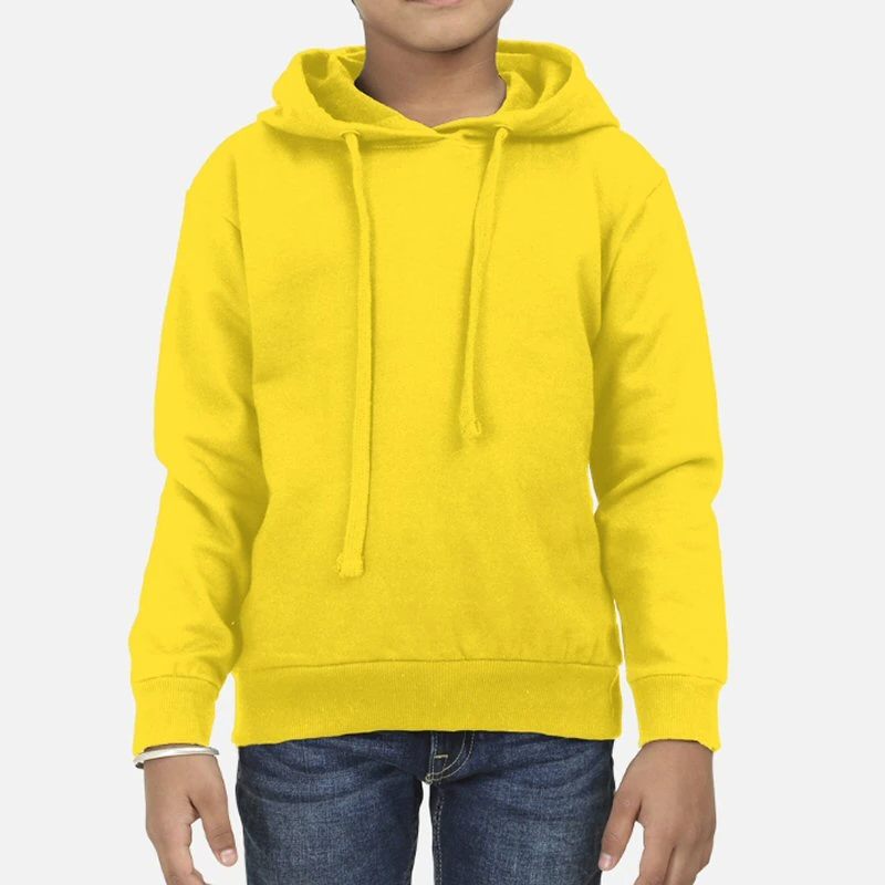 Yellow Plain Kids Hoodie – Unisex: Suitable for Boys & Girls