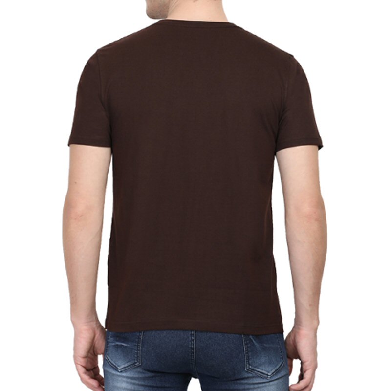 Coffee Brown Unisex Plain Cotton Round Neck T-shirt Coffee Brown Unisex Plain Cotton Round Neck T-shirt