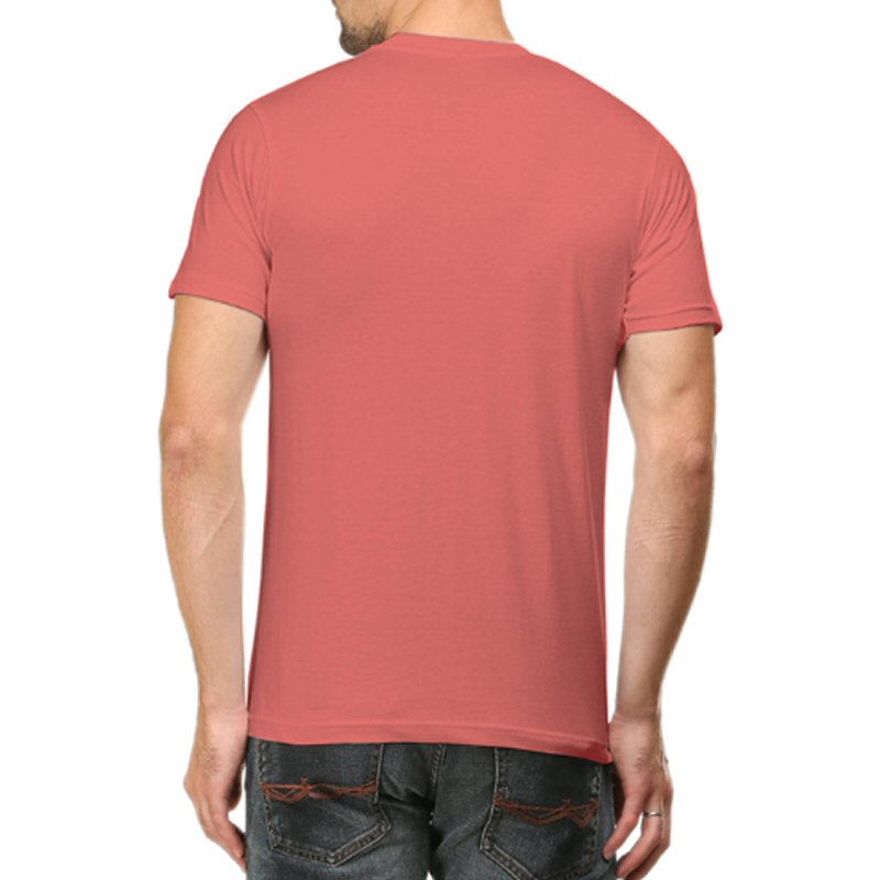 Coral Unisex Plain Cotton Round Neck T-shirt Coral Unisex Plain Cotton Round Neck T-shirt