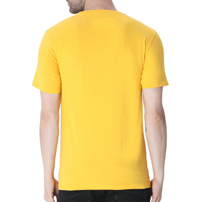 Golden Yellow Unisex Plain Cotton Round Neck T-shirt Golden Yellow Unisex Plain Cotton Round Neck T-shirt