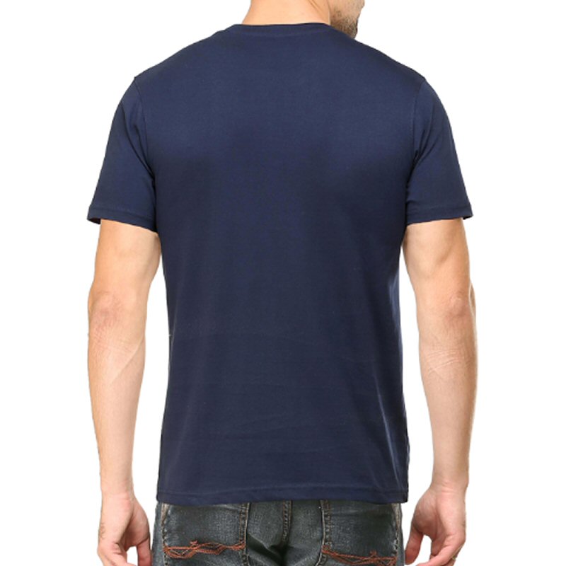 Navy Unisex Plain Cotton Round Neck T-shirt Navy Unisex Plain Cotton Round Neck T-shirt