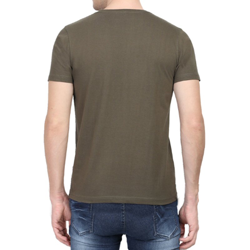 Olive Green Unisex Plain Cotton Round Neck T-shirt Olive Green Unisex Plain Cotton Round Neck T-shirt