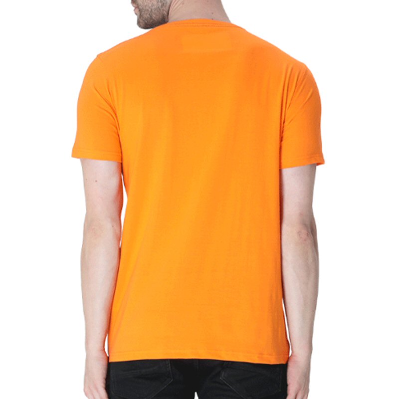 Orange Unisex Plain Cotton Round Neck T-shirt Orange Unisex Plain Cotton Round Neck T-shirt
