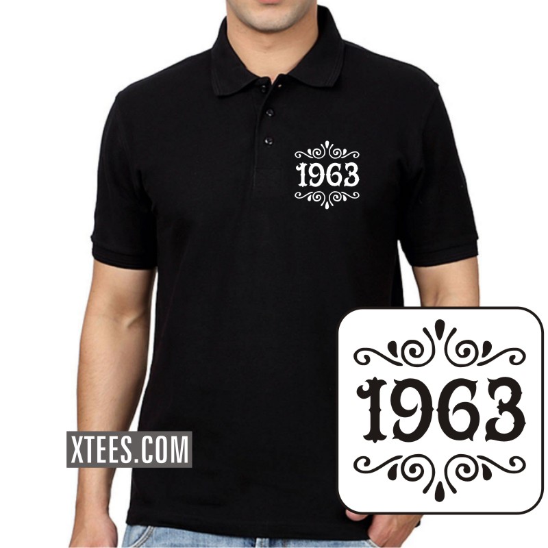 1963 Birth Year Collar Polo T-shirts image 1963 Birth Year Collar Polo T-shirts image