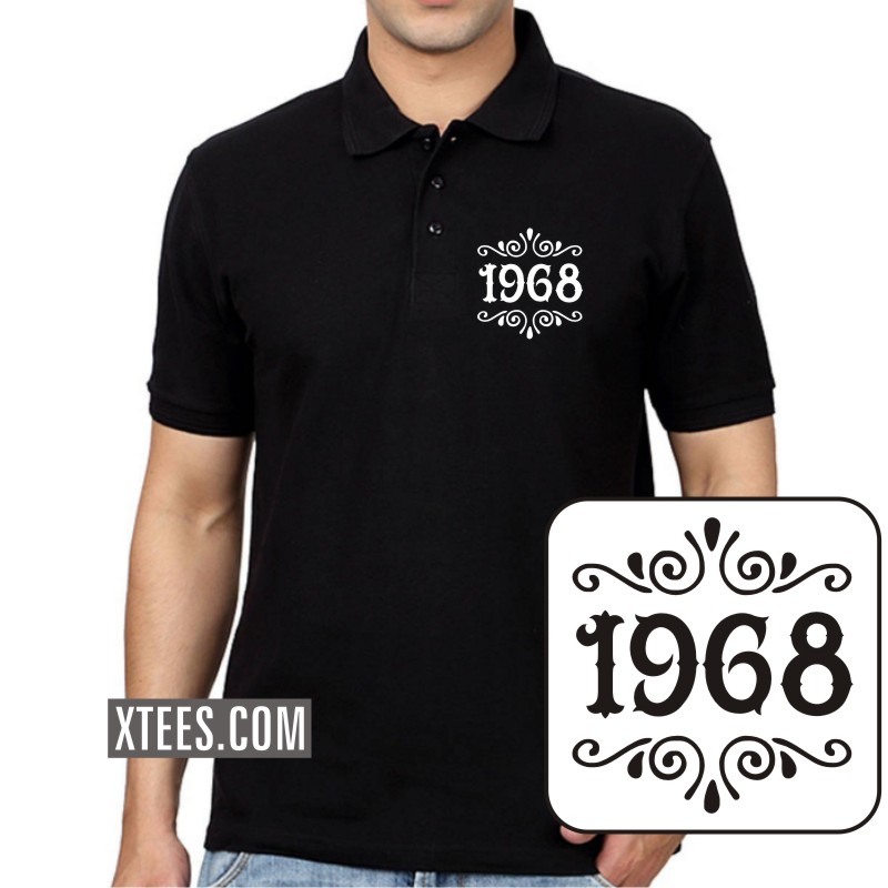1968 Birth Year Collar Polo T-shirts image 1968 Birth Year Collar Polo T-shirts image
