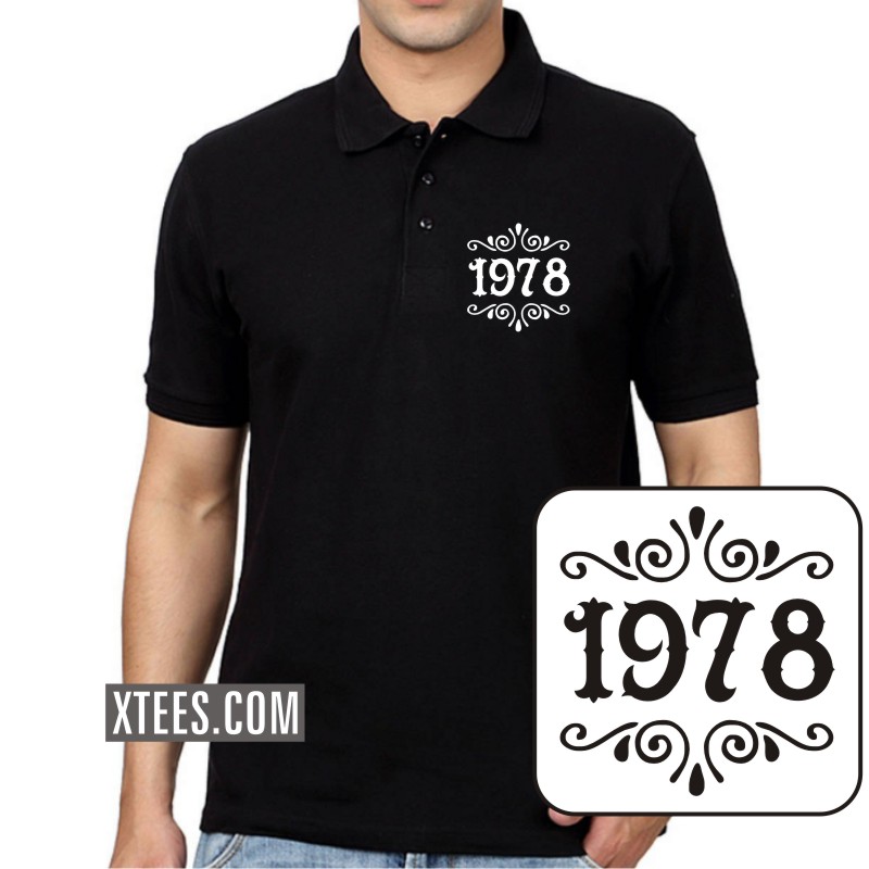1978 Birth Year Collar Polo T-shirts image 1978 Birth Year Collar Polo T-shirts image