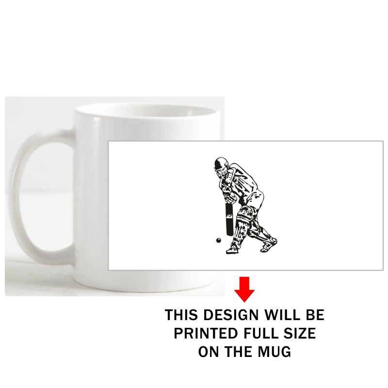 Cricket Batsman Daily Motivational Slogan Coffee Mug image Cricket Batsman Daily Motivational Slogan Coffee Mug image