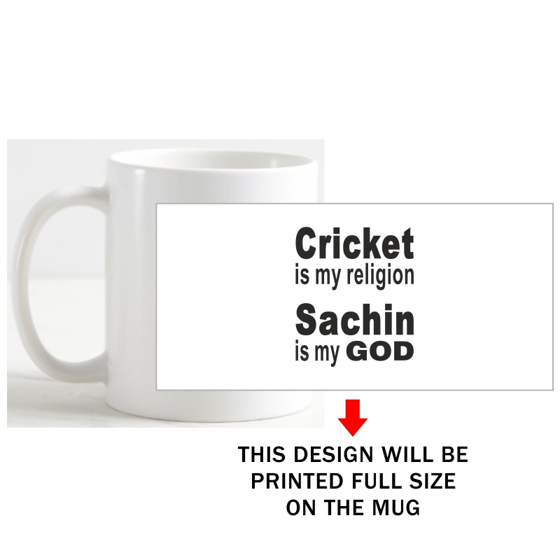 Cricket Is My Religion Sachin Is My God Cricket Slogan Coffee Mug image Cricket Is My Religion Sachin Is My God Cricket Slogan Coffee Mug image