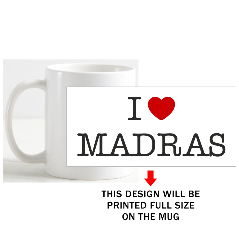 I Love Madras Coffee Mug image I Love Madras Coffee Mug image
