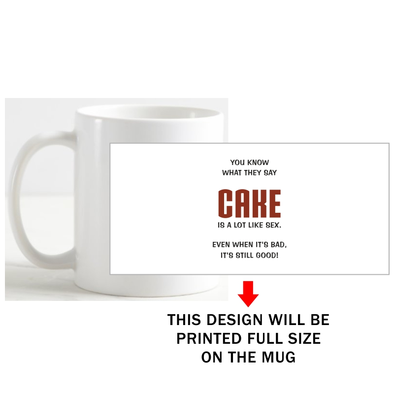 You Know What They Say Cake Is A Lot Like Sex. Even When It's Bad, It's Still Good! Coffee Mug image You Know What They Say Cake Is A Lot Like Sex. Even When It's Bad, It's Still Good! Coffee Mug image