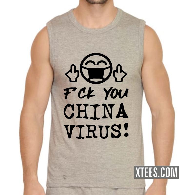 Fuck You China Virus Sleeveless Vests image Fuck You China Virus Sleeveless Vests image