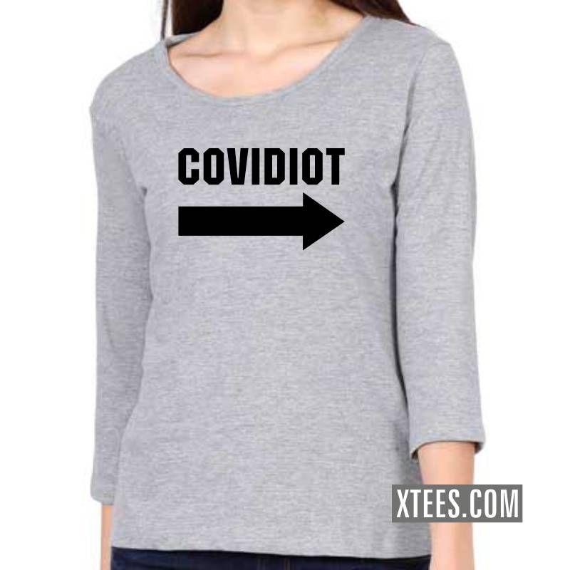 Covidiot Women 3 4th Sleeve T-Shirt image Covidiot Women 3 4th Sleeve T-Shirt image