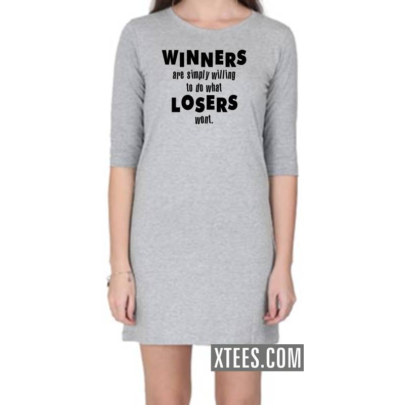 Winners Are Simply Willing To Do What Losers Wont Daily Motivational Slogan Women Long Tops image Winners Are Simply Willing To Do What Losers Wont Daily Motivational Slogan Women Long Tops image