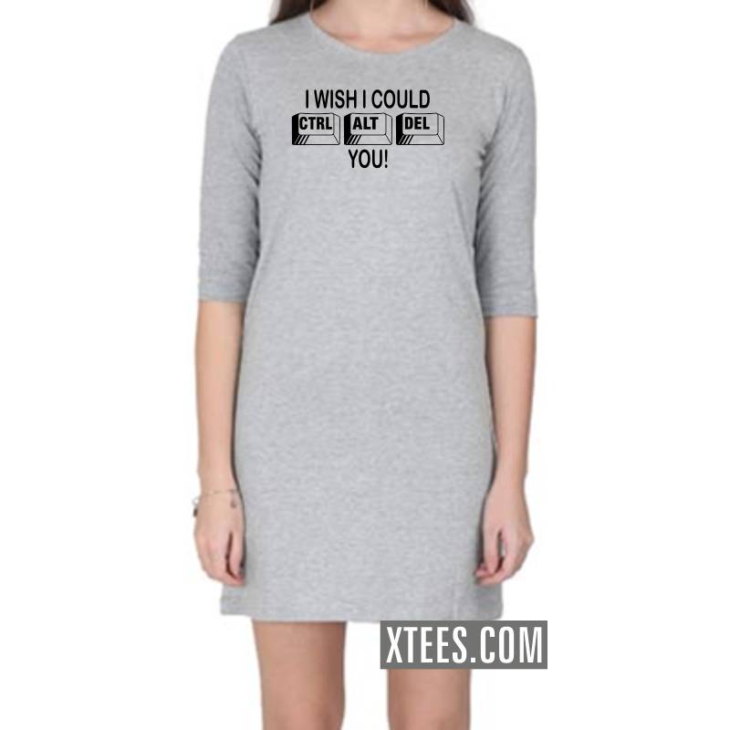I Wish I Could Ctrl Alt Del You Geeks Slogan Women Long Tops image I Wish I Could Ctrl Alt Del You Geeks Slogan Women Long Tops image