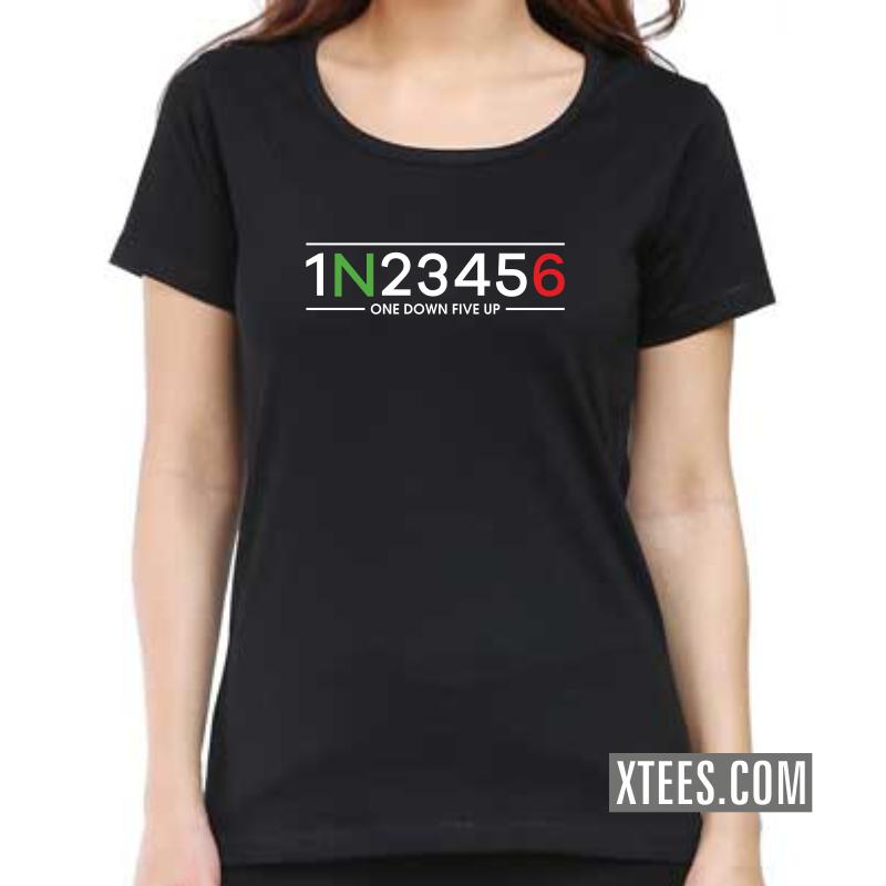 One Down Five Up (six Gear Shift) Biker Quotes Women T-Shirt image One Down Five Up (six Gear Shift) Biker Quotes Women T-Shirt image
