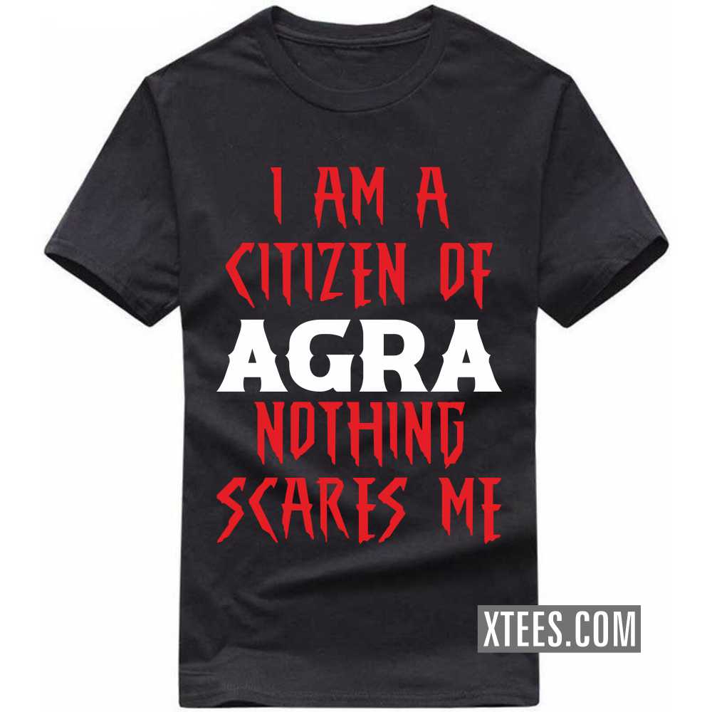 I Am A Citizen Of Agra Nothing Scares Me India City T-shirt image