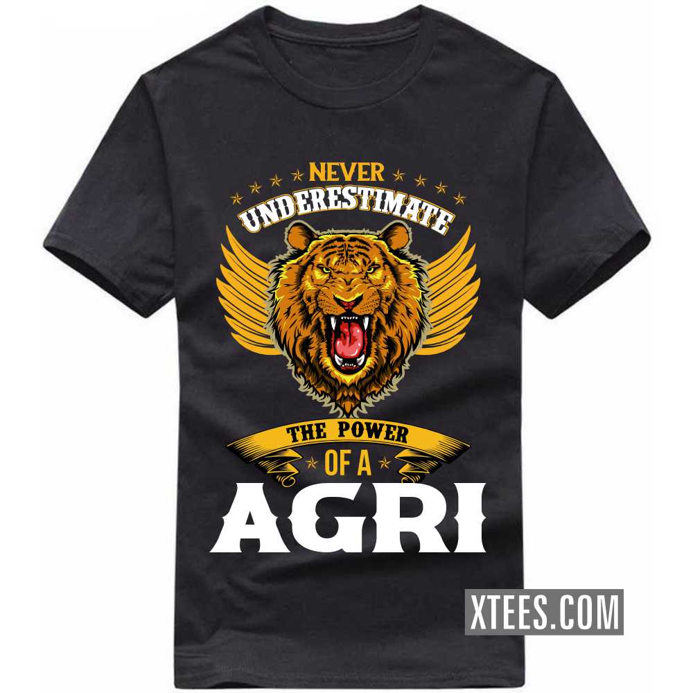 Never Underestimate The Power Of A AGRI Caste Name T-shirt image