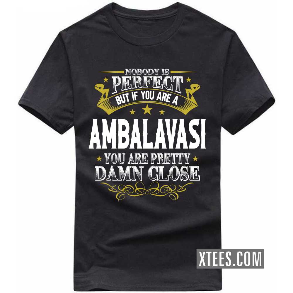 Nobody Is Perfect But If You Are A AMBALAVASI You Are Pretty Damn Close Caste Name T-shirt image Nobody Is Perfect But If You Are A AMBALAVASI You Are Pretty Damn Close Caste Name T-shirt image