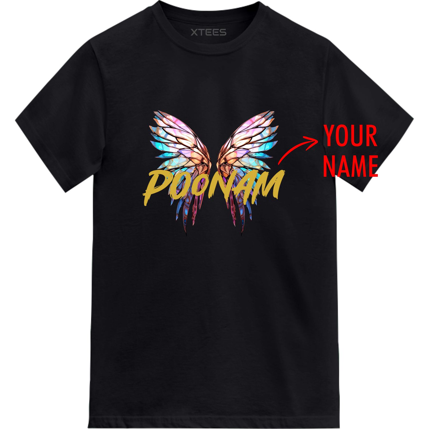 Angel Wings Custom Name Printed T-shirt image