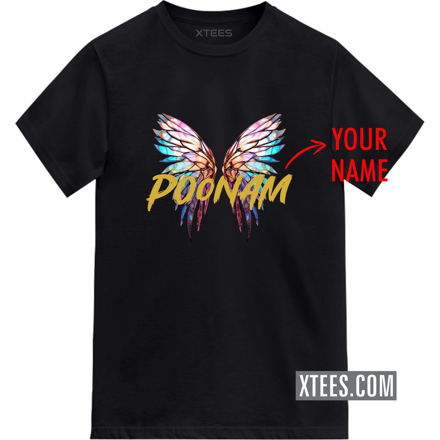 Angel Wings Custom Name Printed T-shirt image
