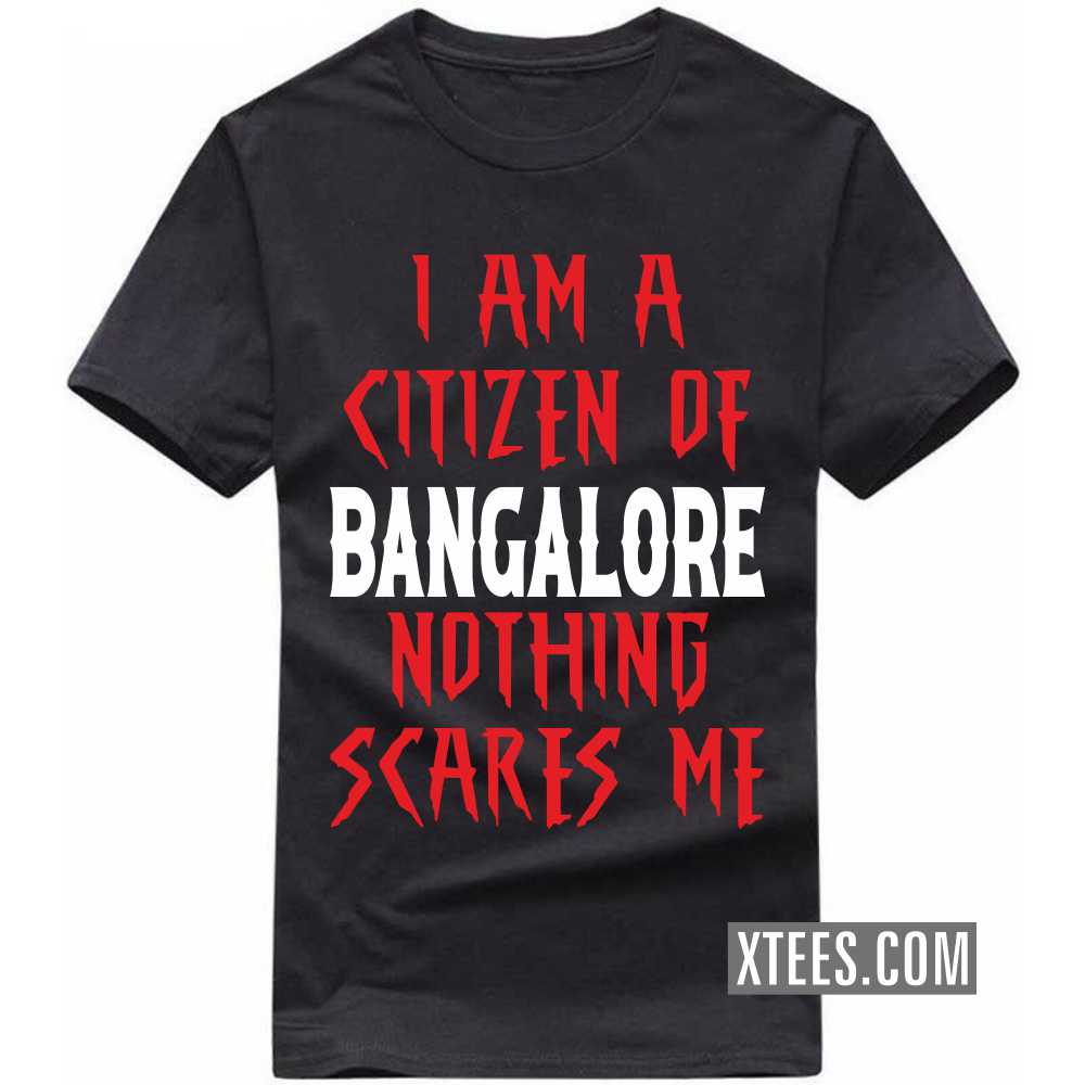 I Am A Citizen Of BANGALORE Nothing Scares Me India City T-shirt image