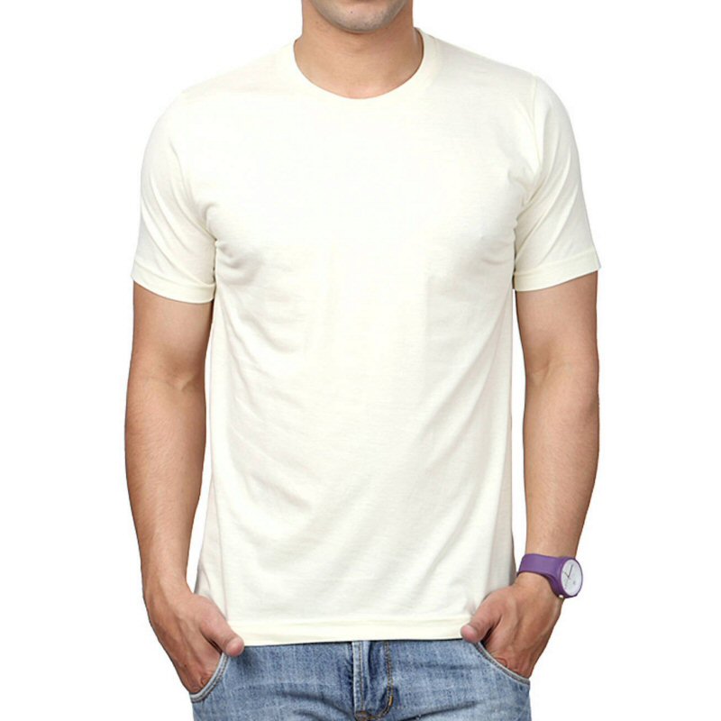 Natural Plain Round Neck T-shirt image Natural Plain Round Neck T-shirt image