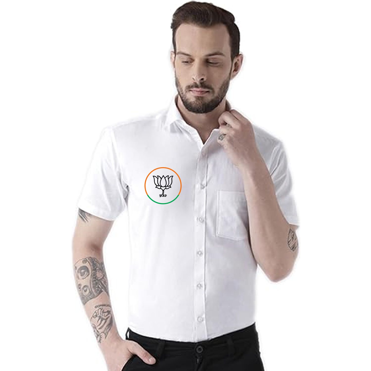 Bharatiya Janata Party Bjp Tricolor Logo Printed Shirt image