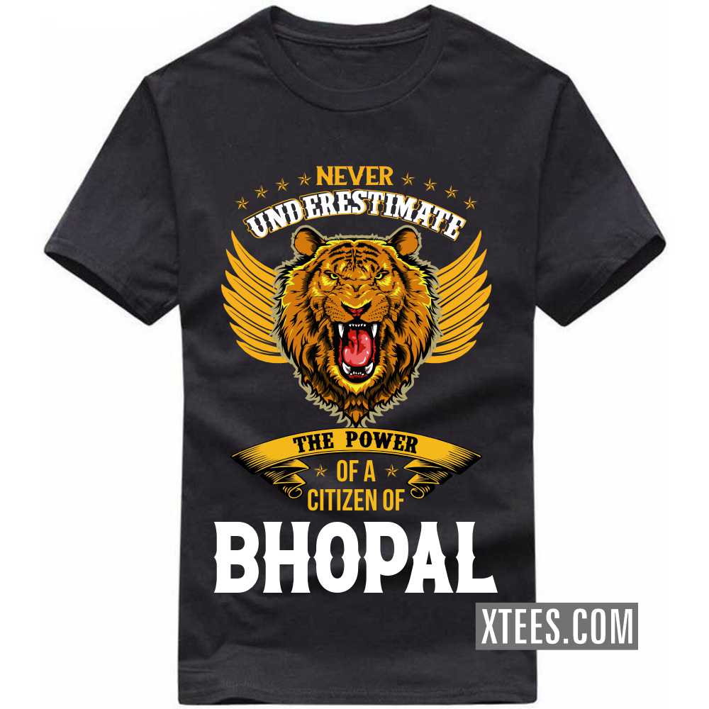 Never Underestimate The Power Of A Citizen Of BHOPAL India City T-shirt image