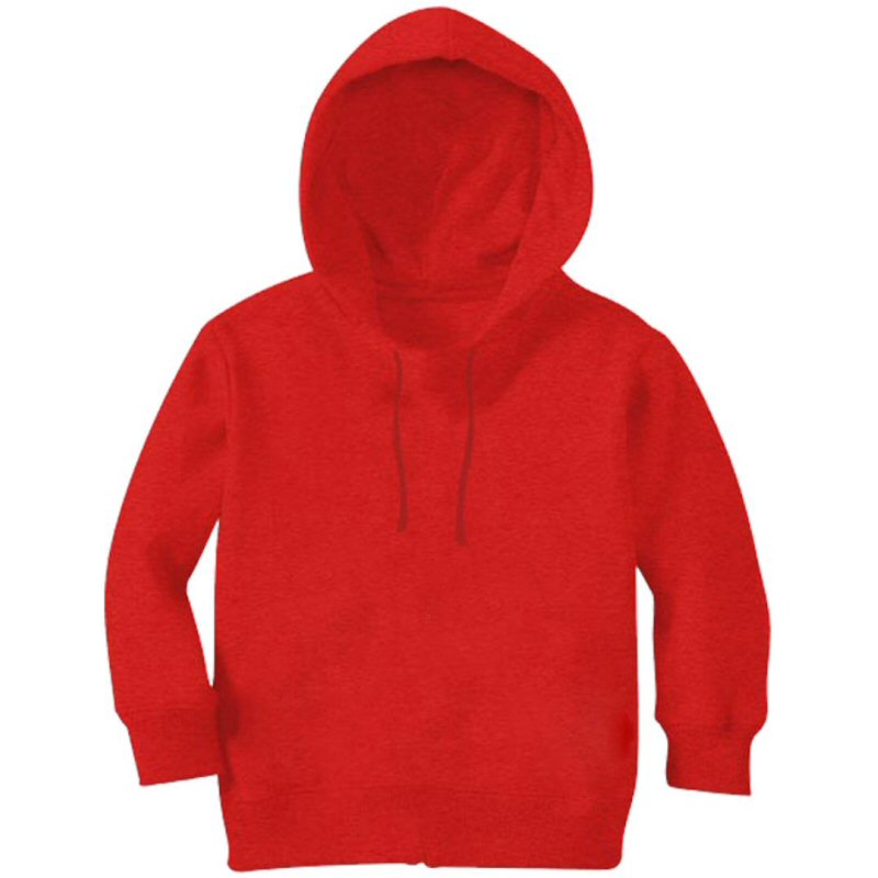 Red Plain Kids Boys Hooded Sweat Shirt image