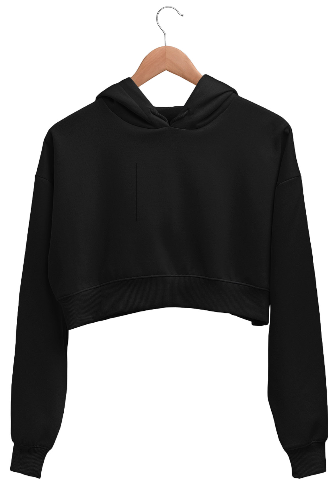 Black Plain Women Crop Hoodies | Xtees