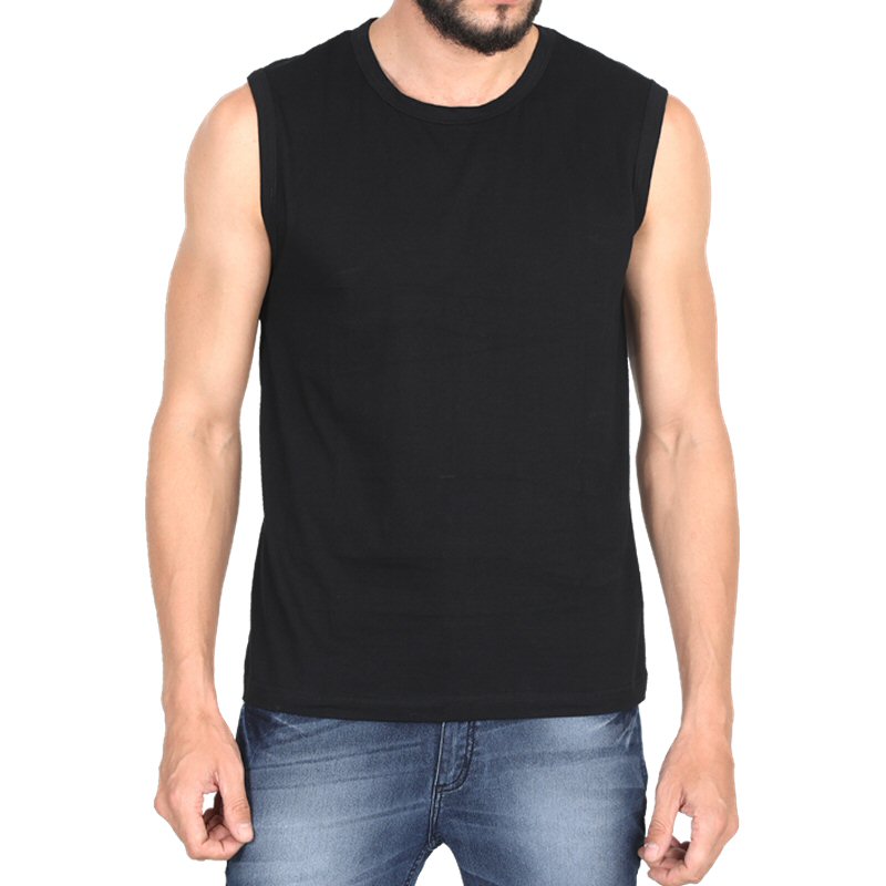 Black Sleeveless T-shirt image