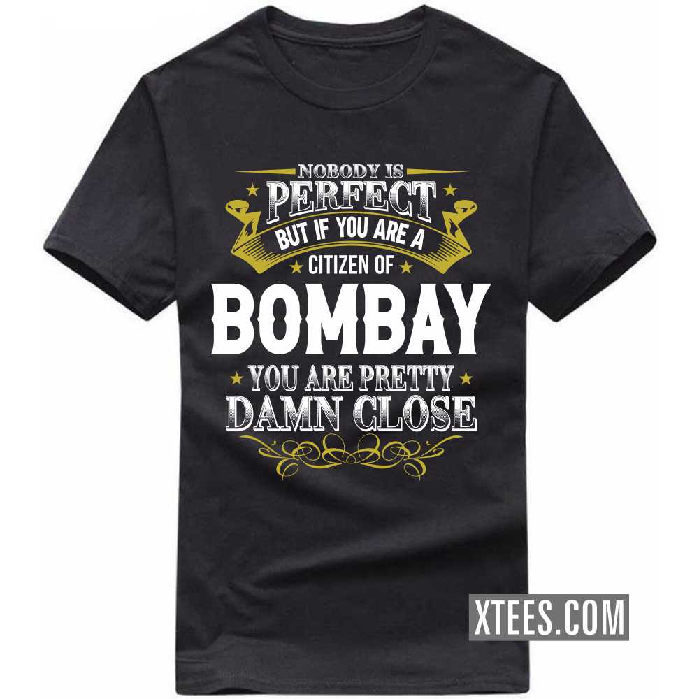 Nobody Is Perfect But If You Are A Citizen Of BOMBAY You Are Pretty Damn Close India City T-shirt image