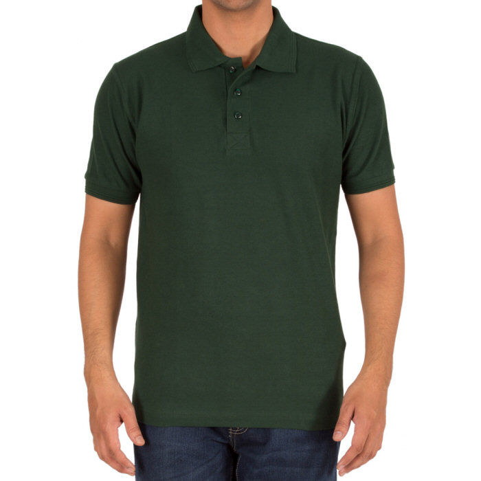 Bottle Green Plain Collar Polo T-shirt image Bottle Green Plain Collar Polo T-shirt image