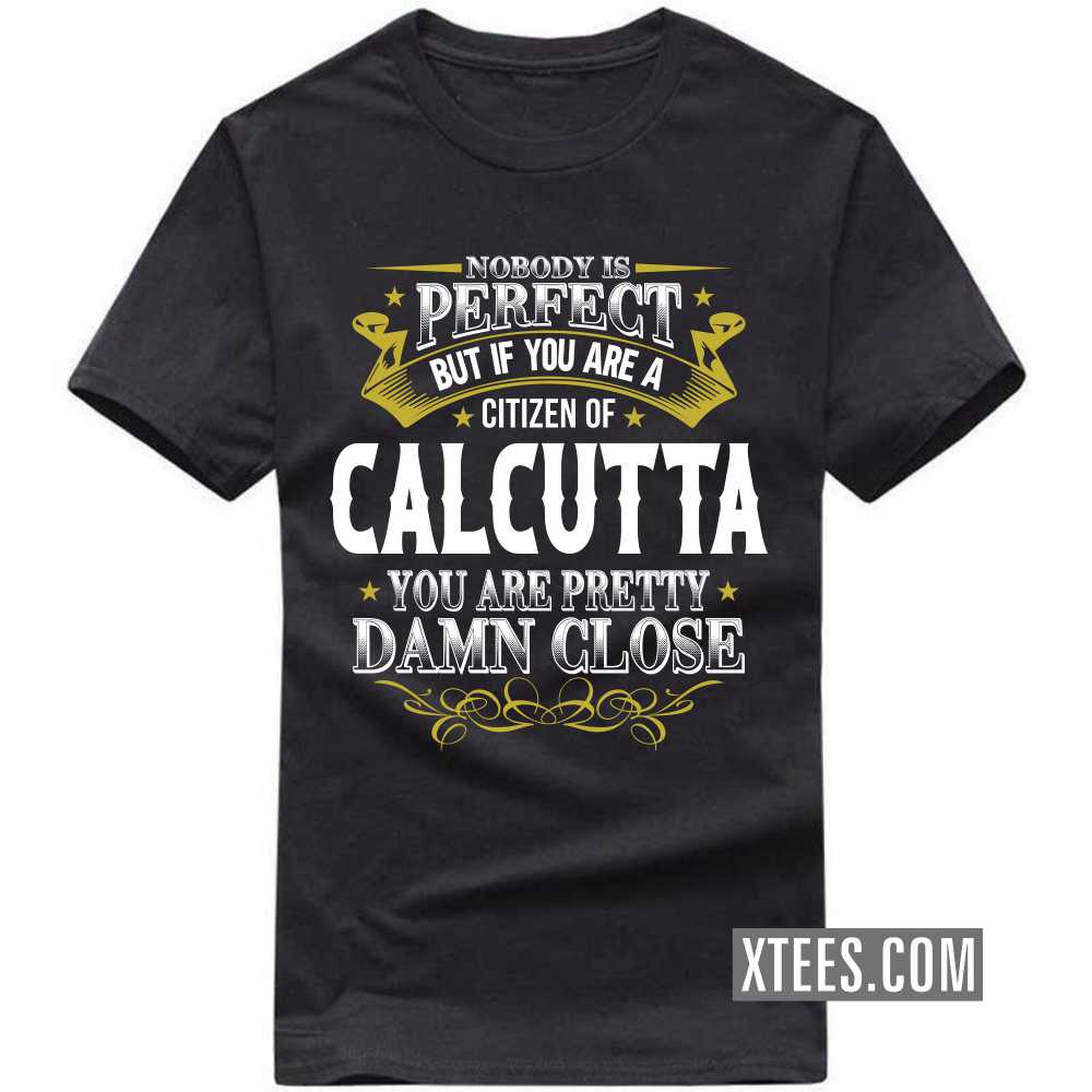 Nobody Is Perfect But If You Are A Citizen Of CALCUTTA You Are Pretty Damn Close India City T-shirt image