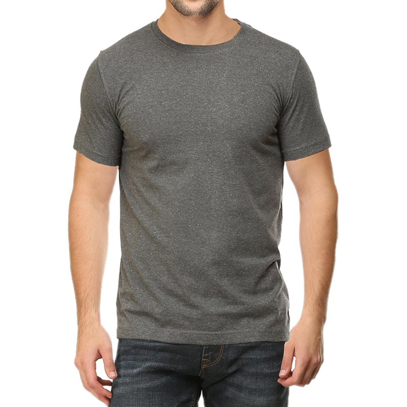 Charcoal Melange Plain Round Neck T-shirt image