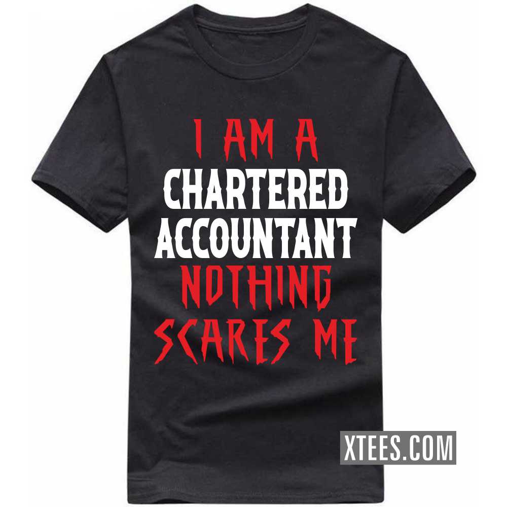 I Am A CHARTERED ACCOUNTANT Nothing Scares Me Profession T-shirt image