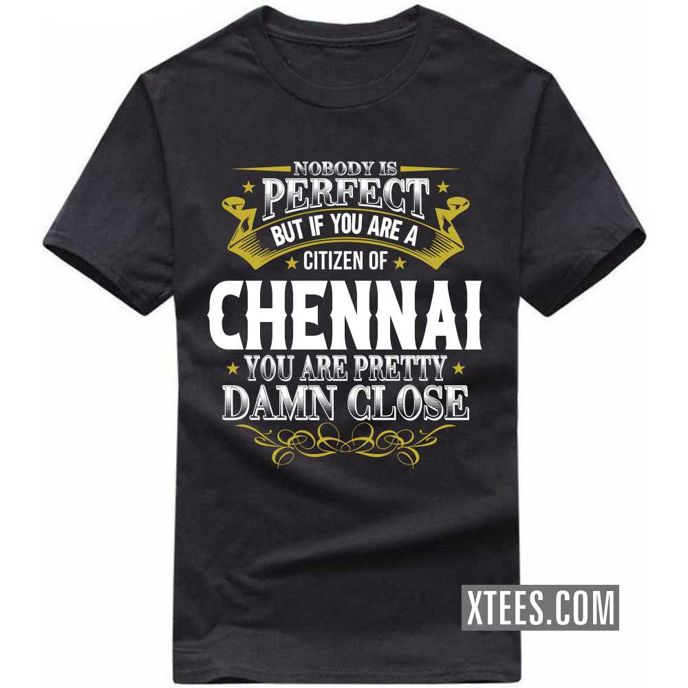 Nobody Is Perfect But If You Are A Citizen Of CHENNAI You Are Pretty Damn Close India City T-shirt image