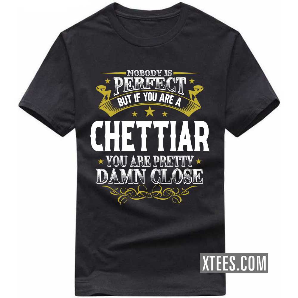 Nobody Is Perfect But If You Are A Chettiar You Are Pretty Damn Close Caste Name T-shirt image