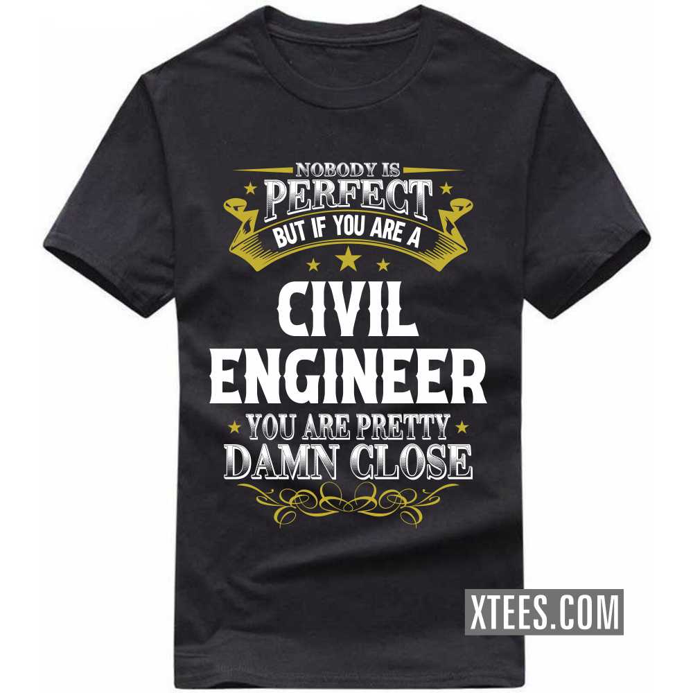 Nobody Is Perfect But If You Are A CIVIL ENGINEER You Are Pretty Damn Close Profession T-shirt image