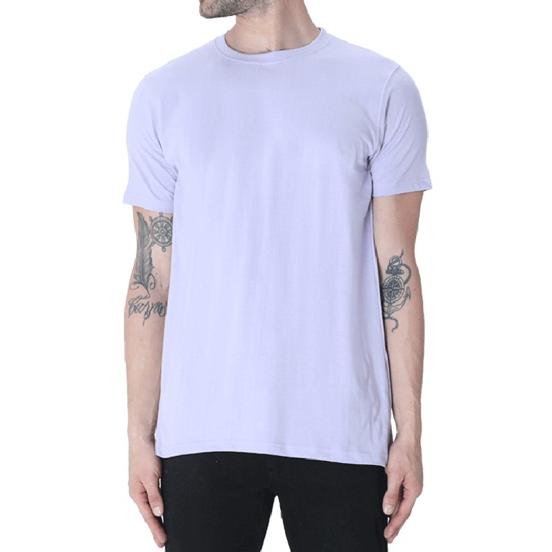 Lavender Unisex Plain Cotton Round Neck T-shirt image