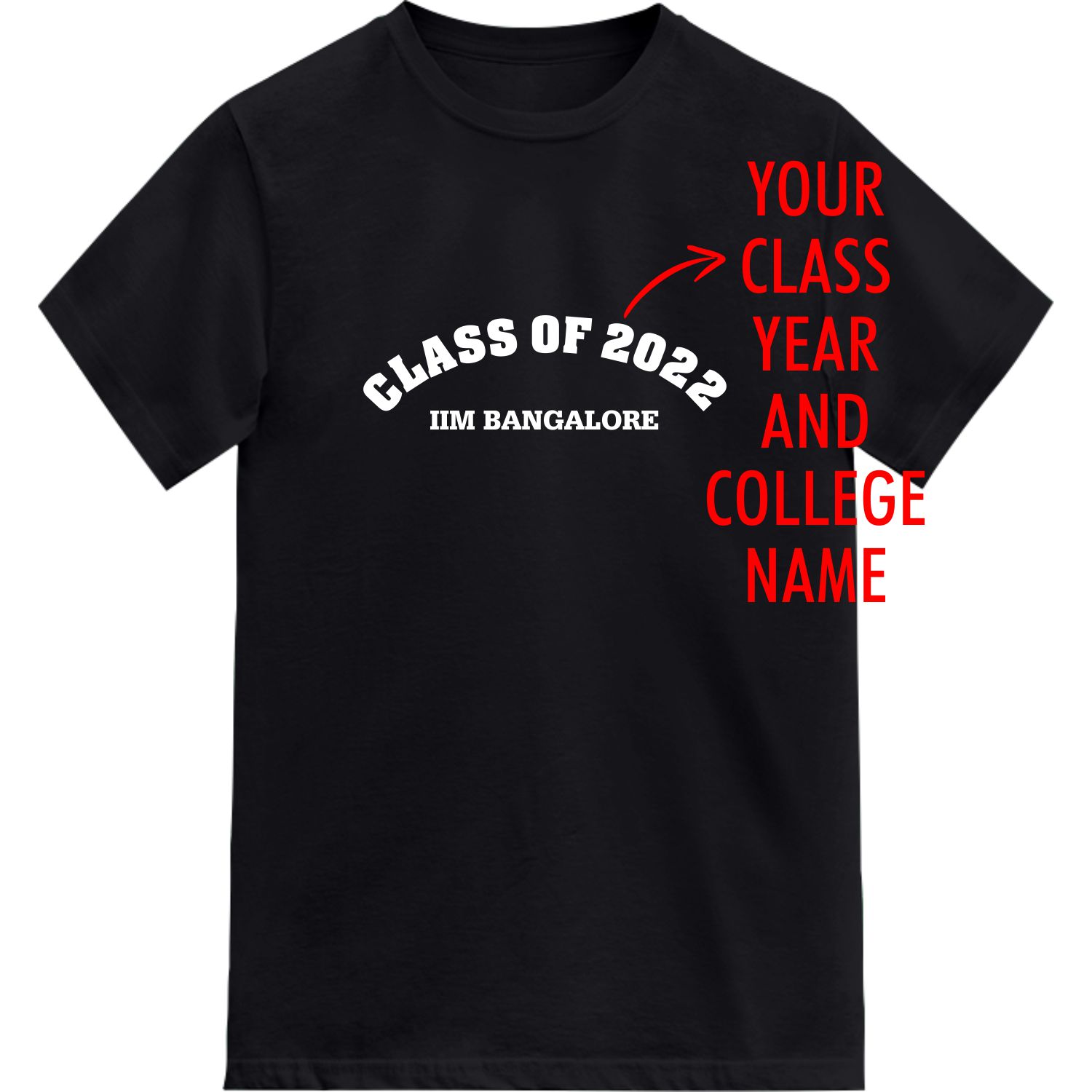 Custom Class Year And College Name Printed T-shirt image