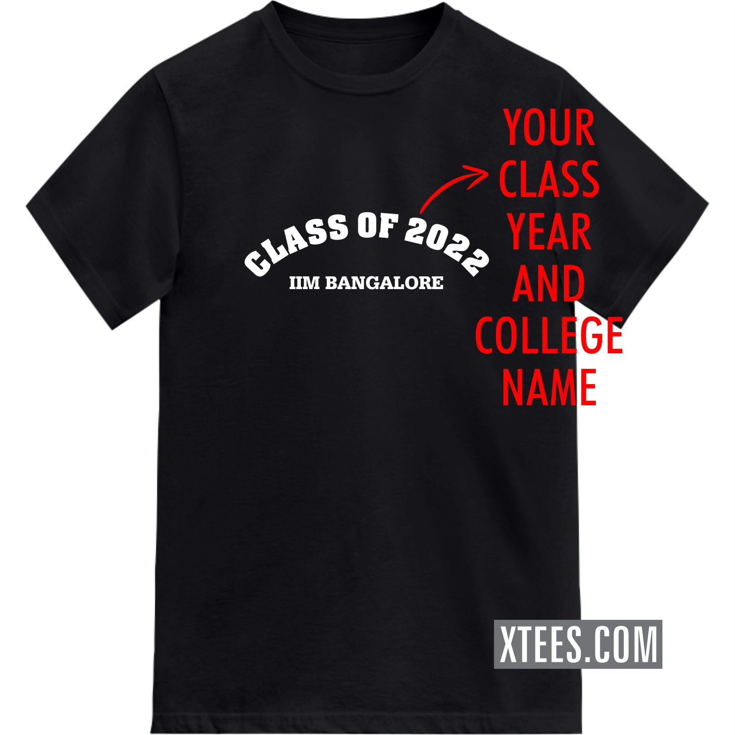 Custom Class Year And College Name Printed T-shirt image