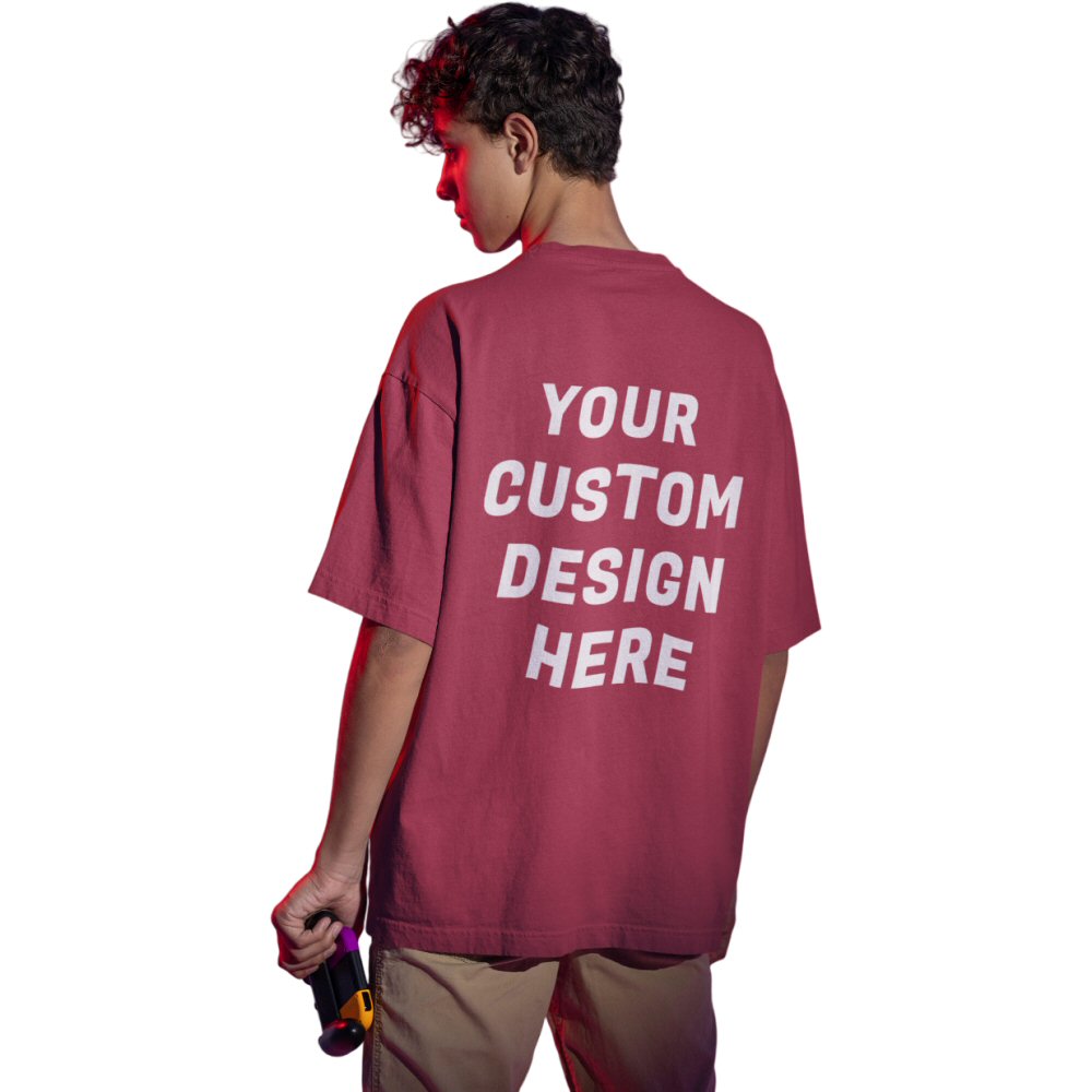 Custom Men Oversized Round Neck T-shirt image