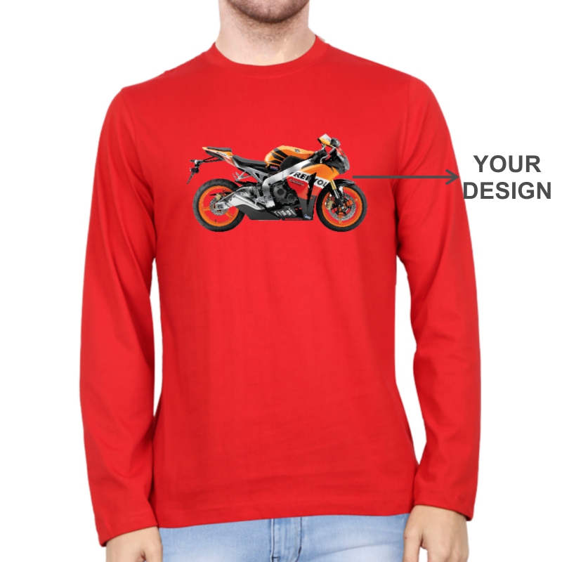Custom Printed Full Sleeve Round Neck T-shirt image Custom Printed Full Sleeve Round Neck T-shirt image
