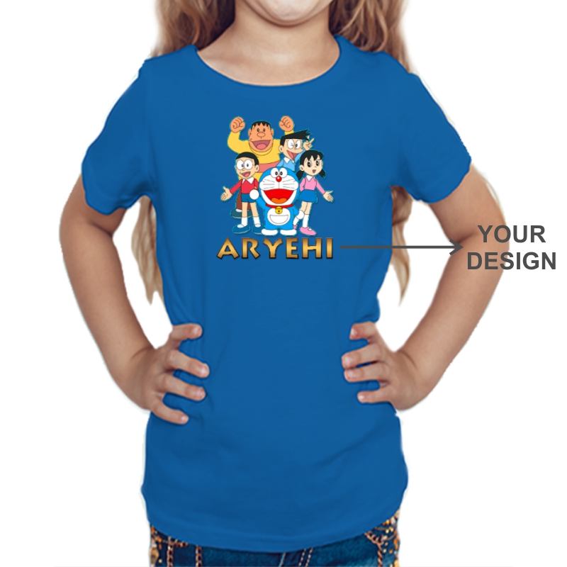 Custom Printed Kids Girls Round Neck T-shirt image Custom Printed Kids Girls Round Neck T-shirt image