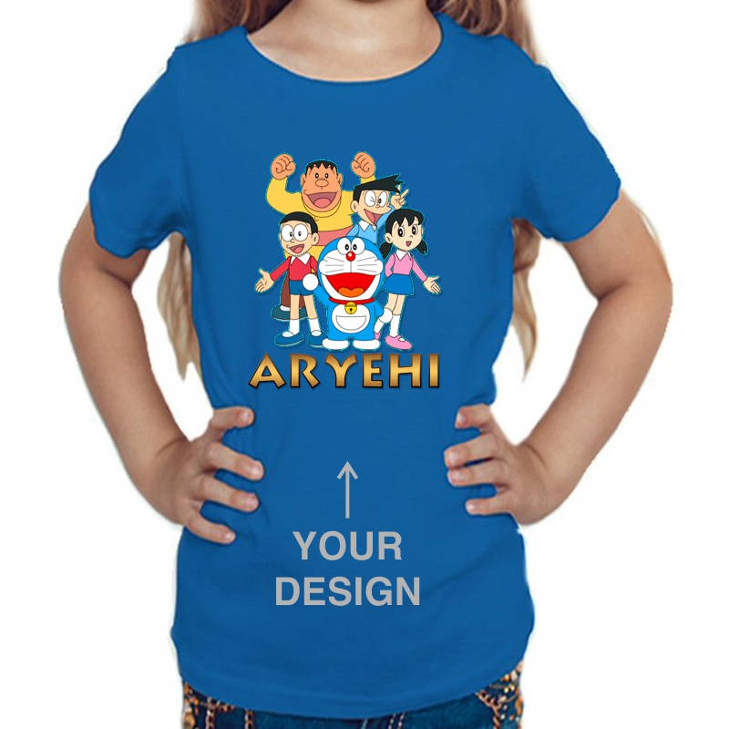 Custom Printed Kids Girls Round Neck T-shirt image Custom Printed Kids Girls Round Neck T-shirt image