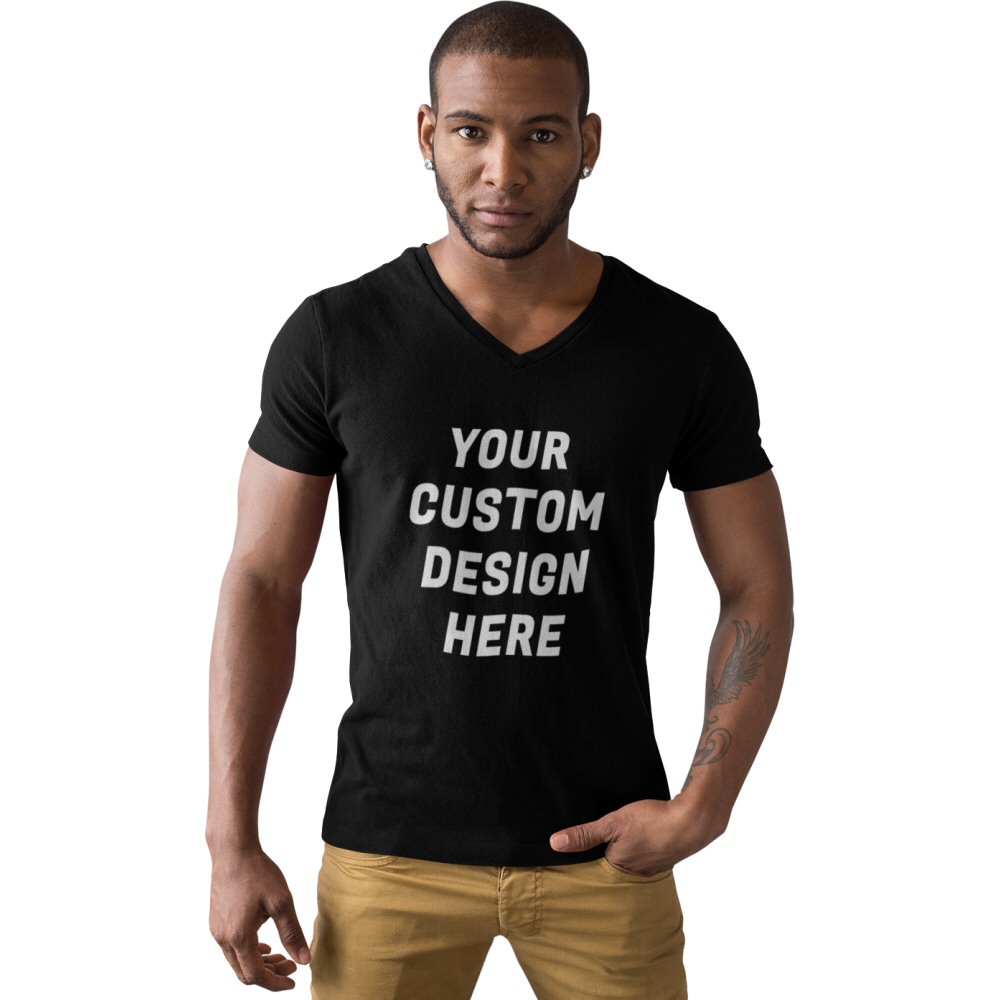 Custom Printed Men V Neck T-shirt image